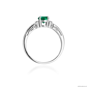 Pierścionek W0014 Szmaragd 0,50ct białe złoto 375