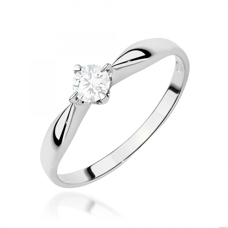 Pierścionek W0171 Diament Laboratoryjny 0,15ct białe złoto 375