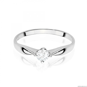Pierścionek W0171 Diament Laboratoryjny 0,15ct białe złoto 375