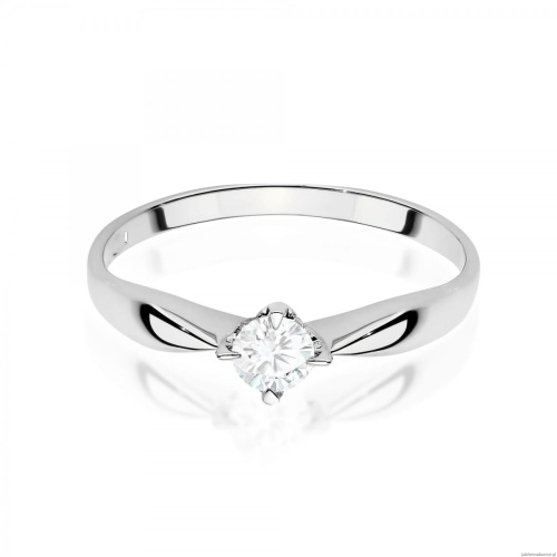 Pierścionek W0171 Diament Laboratoryjny 0,15ct białe złoto 375