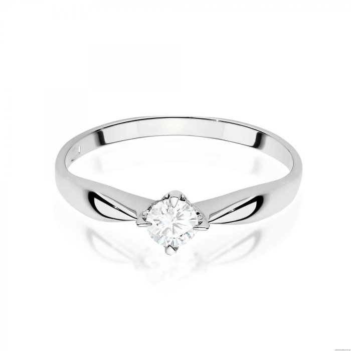 Pierścionek W0171 Diament Laboratoryjny 0,15ct białe złoto 375