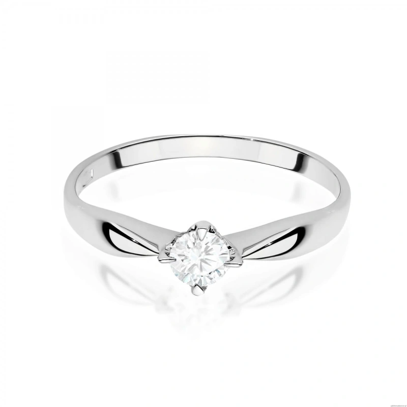 Pierścionek W0171 Diament Laboratoryjny 0,15ct białe złoto 375