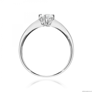 Pierścionek W0171 Diament Laboratoryjny 0,15ct białe złoto 375
