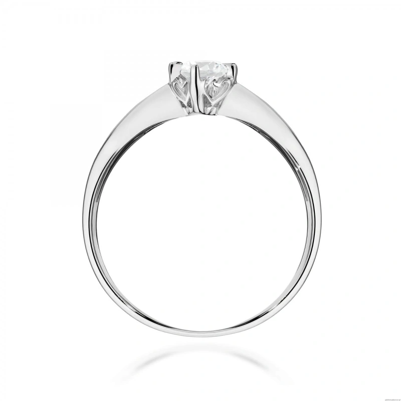 Pierścionek W0171 Diament Laboratoryjny 0,15ct białe złoto 375