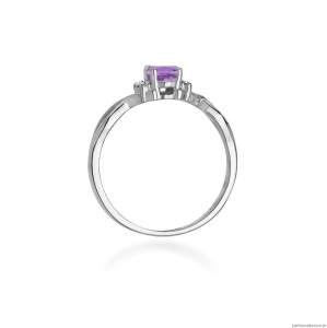 Pierścionek W0019 Ametyst 0,40ct białe złoto 375