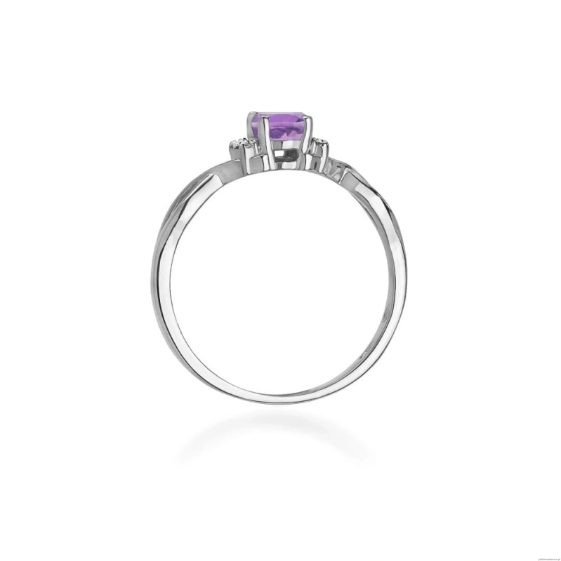 Pierścionek W0019 Ametyst 0,40ct białe złoto 375