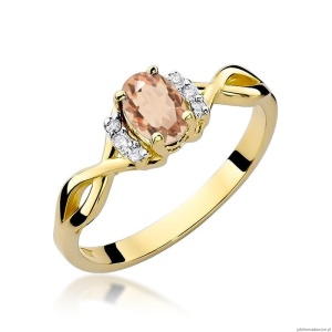 Pierścionek W0019 Morganit 0,40ct żółte złoto 375