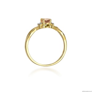 Pierścionek W0019 Morganit 0,40ct żółte złoto 375