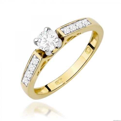 Pierścionek W0198 Diament Laboratoryjny 0,30ct żółte złoto 375