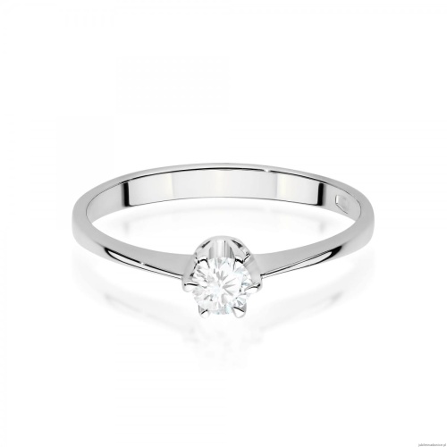 Pierścionek W0220 Diament Laboratoryjny 0,20ct białe złoto 375