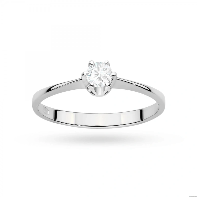Pierścionek W0220 Diament Laboratoryjny 0,20ct białe złoto 375