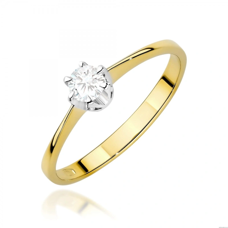 Pierścionek W0220 Diament Laboratoryjny 0,20ct żółte złoto 375