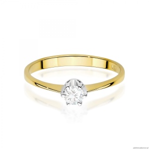 Pierścionek W0220 Diament Laboratoryjny 0,20ct żółte złoto 375