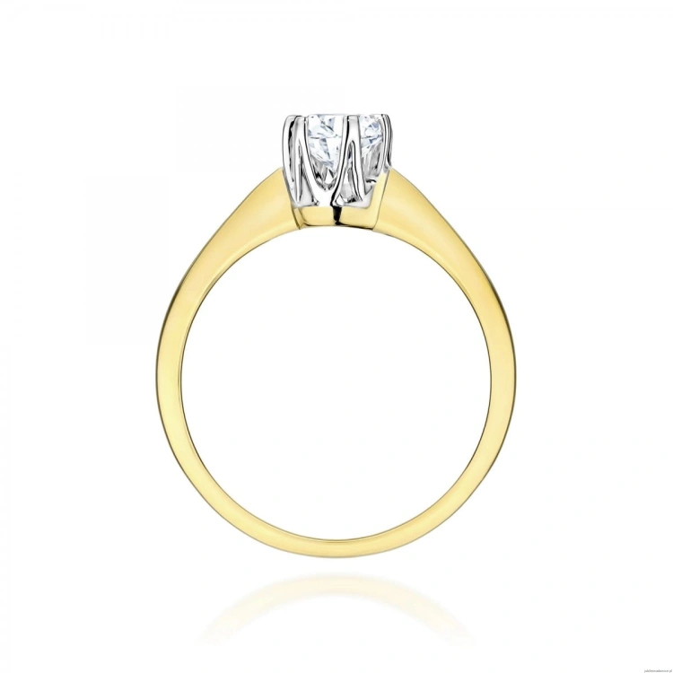 Pierścionek W0220B Diament Laboratoryjny 0,30ct żółte złoto 375