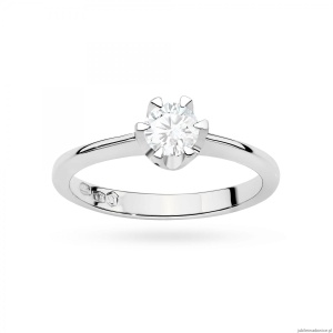 Pierścionek W0220 Diament Laboratoryjny 0,70ct białe złoto 375