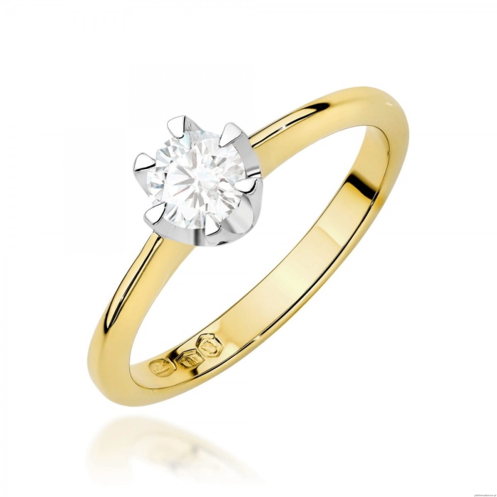 Pierścionek W0220 Diament Laboratoryjny 0,70ct żółte złoto 375