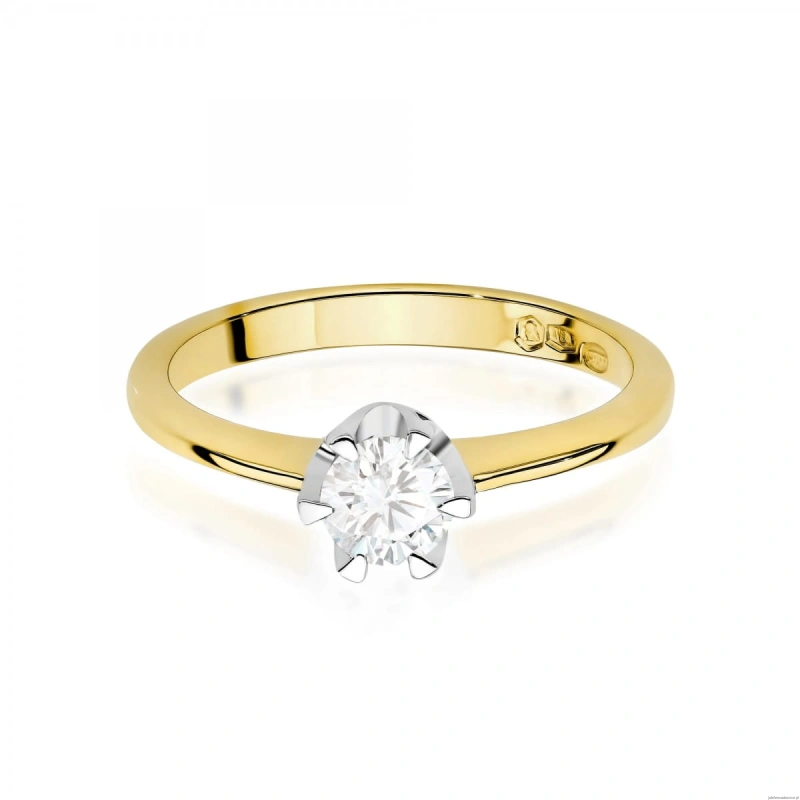 Pierścionek W0220 Diament Laboratoryjny 0,70ct żółte złoto 375