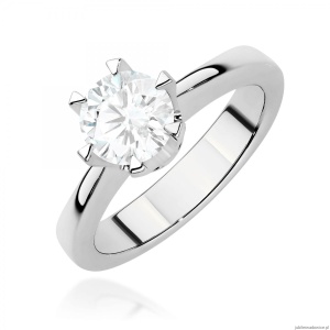 Pierścionek W0220 Diament Laboratoryjny 1,00ct białe złoto 375