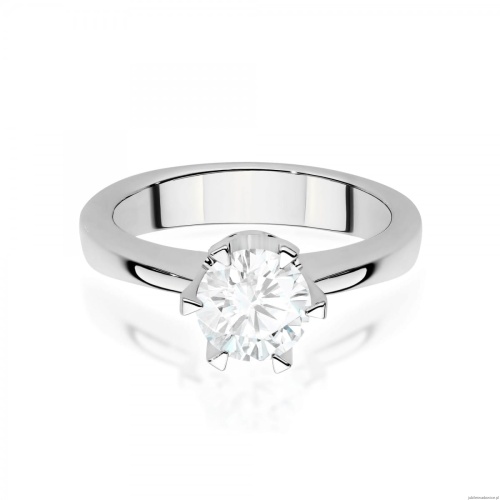 Pierścionek W0220 Diament Laboratoryjny 1,00ct białe złoto 375