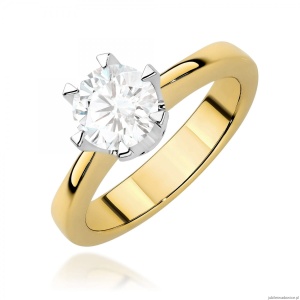 Pierścionek W0220 Diament Laboratoryjny 1,00ct żółte złoto 375