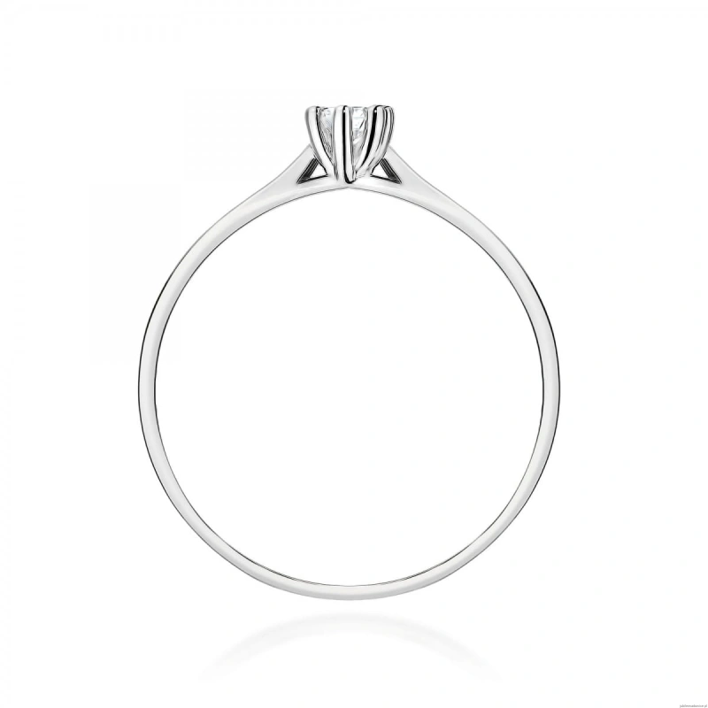 Pierścionek W0222 Diament Laboratoryjny 0,10ct białe złoto 375