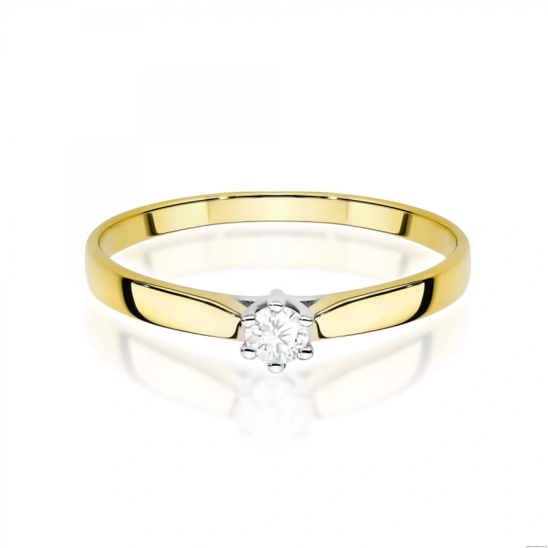 Pierścionek W0222 Diament Laboratoryjny 0,10ct żółte złoto 375