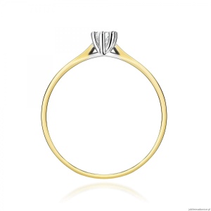 Pierścionek W0222 Diament Laboratoryjny 0,10ct żółte złoto 375