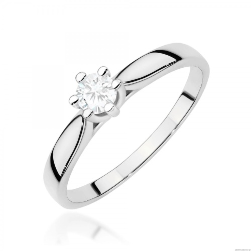 Pierścionek W0222B Diament Laboratoryjny 0,30ct białe złoto 375
