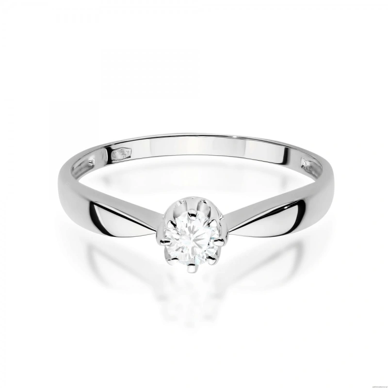 Pierścionek W0228 Diament Laboratoryjny 0,15ct białe złoto 375