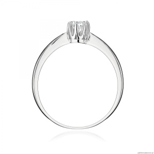 Pierścionek W0228 Diament Laboratoryjny 0,15ct białe złoto 375