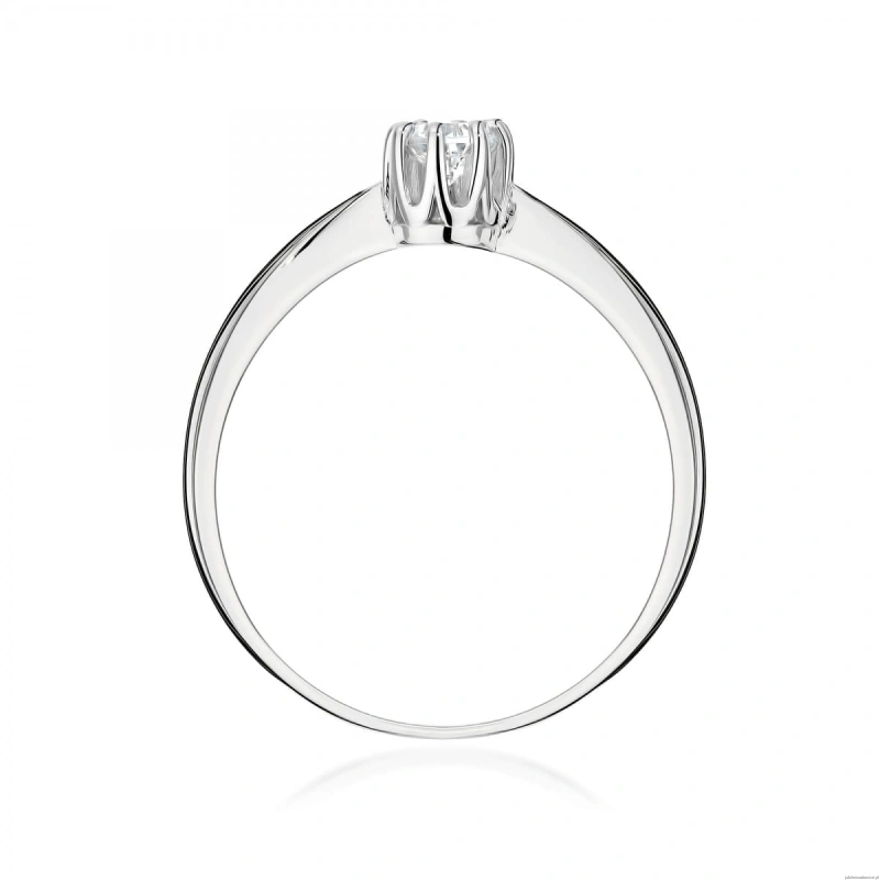 Pierścionek W0228 Diament Laboratoryjny 0,15ct białe złoto 375
