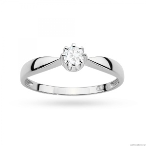 Pierścionek W0228 Diament Laboratoryjny 0,15ct białe złoto 375