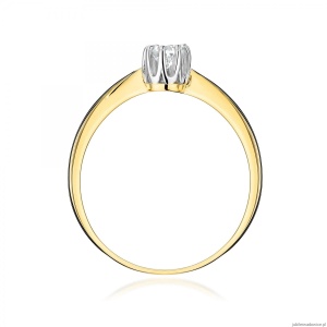 Pierścionek W0228 Diament Laboratoryjny 0,15ct żółte złoto 375
