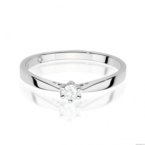 Pierścionek W0229 Diament Laboratoryjny 0,10 ct białe złoto 375