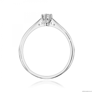 Pierścionek W0229 Diament Laboratoryjny 0,10 ct białe złoto 375