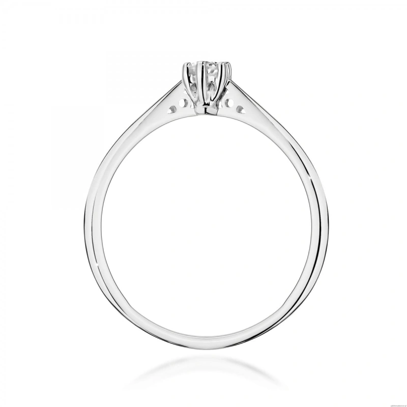 Pierścionek W0229 Diament Laboratoryjny 0,10 ct białe złoto 375