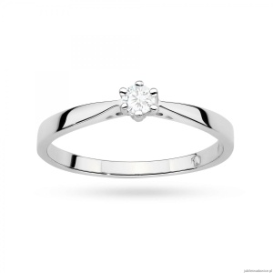 Pierścionek W0229 Diament Laboratoryjny 0,10 ct białe złoto 375