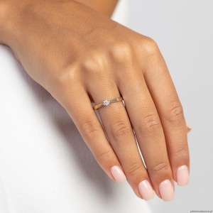 Pierścionek W0229 Diament Laboratoryjny 0,10ct żółte złoto 375