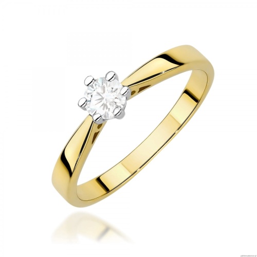 Pierścionek W0229B Diament Laboratoryjny 0,30ct żółte złoto 375