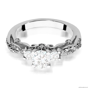 Pierścionek W0023 Biały szafir 0,60ct białe złoto 375