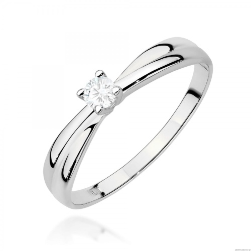 Pierścionek W0230 Diament Laboratoryjny 0,10ct białe złoto 375