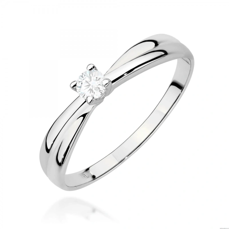 Pierścionek W0230 Diament Laboratoryjny 0,10ct białe złoto 375