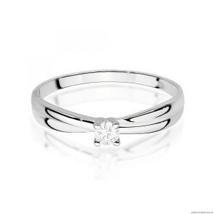 Pierścionek W0230 Diament Laboratoryjny 0,10ct białe złoto 375