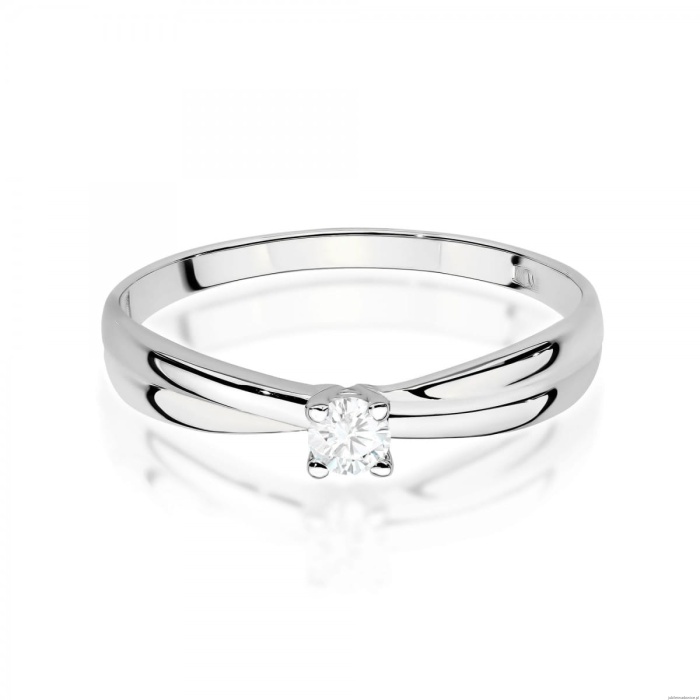 Pierścionek W0230 Diament Laboratoryjny 0,10ct białe złoto 375