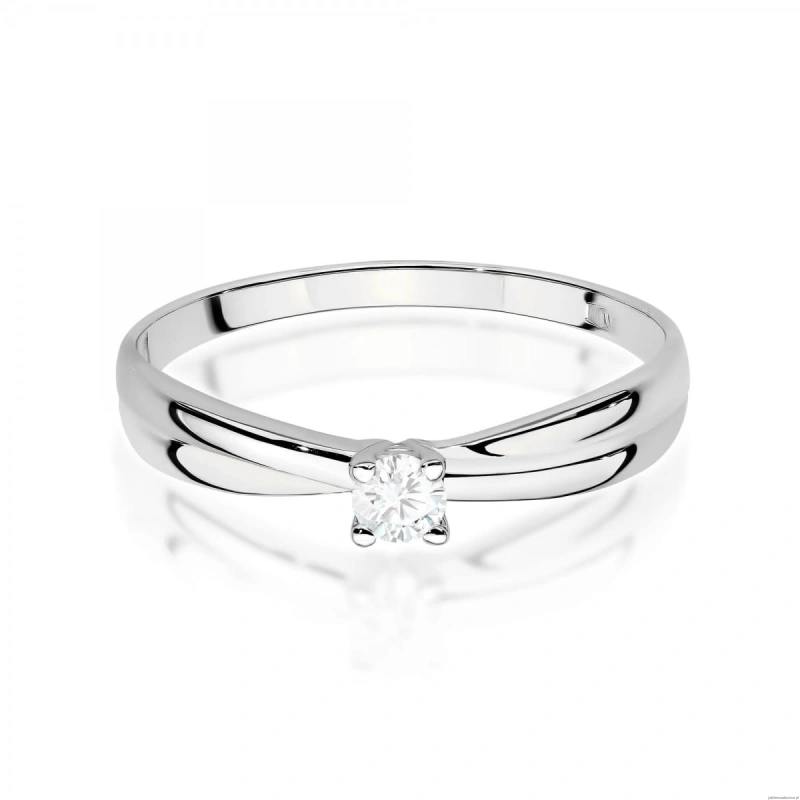 Pierścionek W0230 Diament Laboratoryjny 0,10ct białe złoto 375