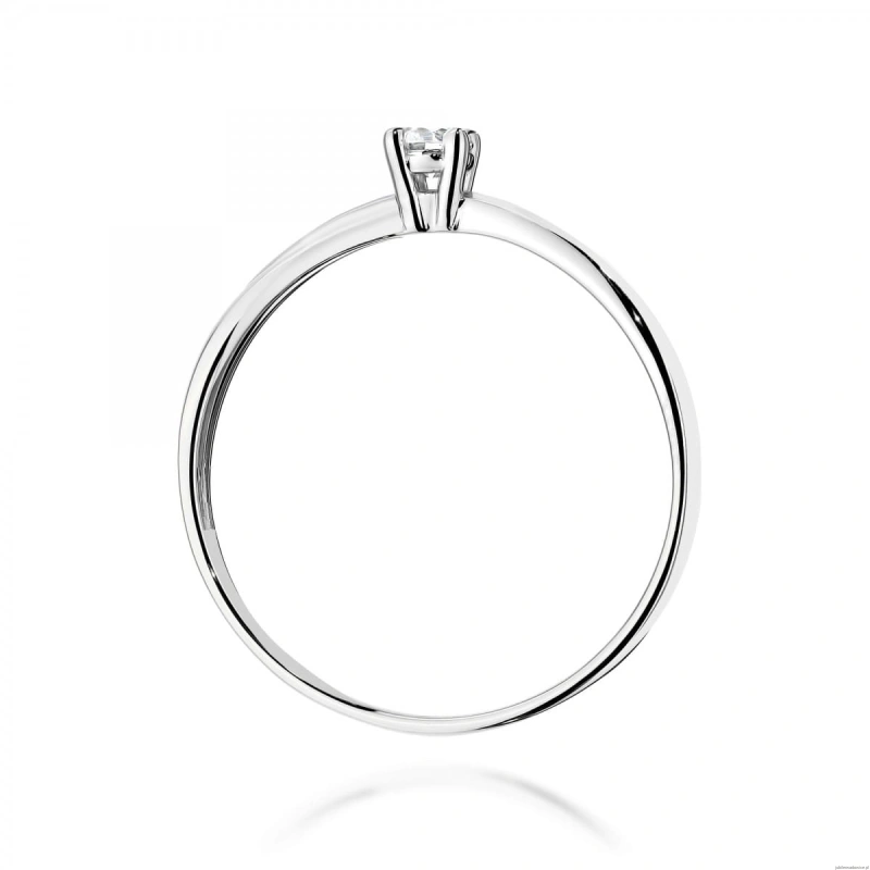 Pierścionek W0230 Diament Laboratoryjny 0,10ct białe złoto 375
