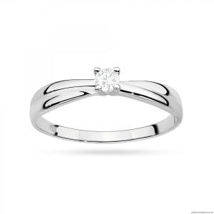 Pierścionek W0230 Diament Laboratoryjny 0,10ct białe złoto 375