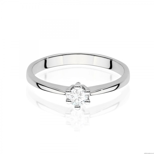 Pierścionek W0256 Diament Laboratoryjny 0,15ct białe złoto 375