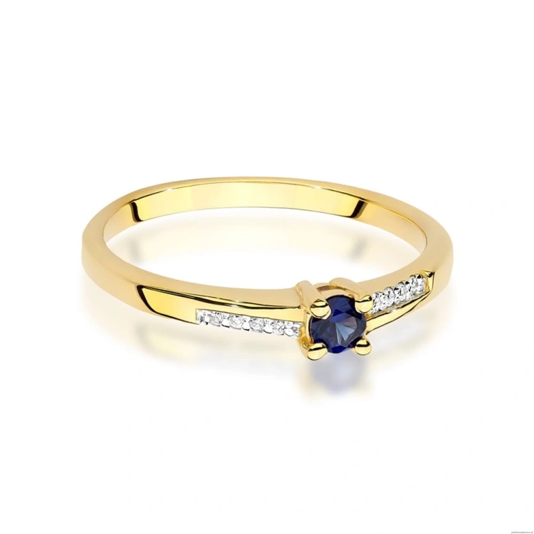 Pierścionek W0258 Szafir 0,15ct żółte złoto 375