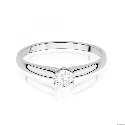 Pierścionek W0317 Diament Laboratoryjny 0,20ct białe złoto 375